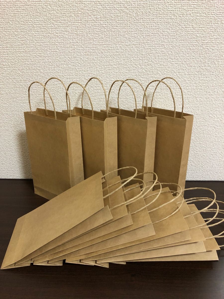 ハンドメイド ミニ紙袋 クラフト【A】大きめスクエア型10枚セット