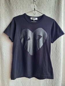PLAY　COMME des GARCONS　ハート　プリントTシャツ　黒