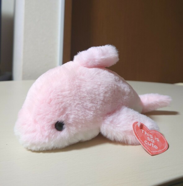 This is so cute 海の生き物ぬいぐるみ ピンクイルカ ふわふわぬいぐるみ 新品タグ付き