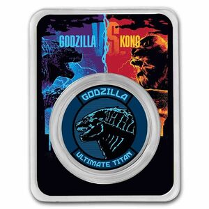 [ written guarantee * capsule with a self-starter ] 2021 year ( new goods )niue Godzilla VS navy blue g:[ Godzilla ] original silver 1 on scalar silver coin 