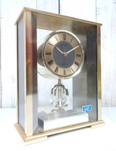 レトロコレクション　当時物 ＊SEIKO セイコー ＊QUARTZ　CLOCK クォーツクロック ＊電池式　回転飾り付き　 ＊MODEL QZ671G　ゴールド系　