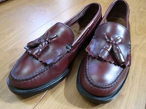  beautiful goods WEEJUNS BASS bus leather shoes quilt tassel Loafer leather shoes tea lady's 61/2M approximately 23.5.