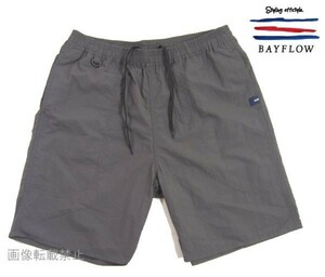 新品 BAY FLOW ベイフロー　ショートパンツ バギー ショーツ　4/L　グレー　ハーフパンツ Dカン付 晩夏