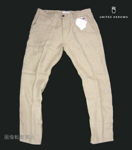 新品 晩夏 初秋 ◆ ユナイテッドアローズ　麻 リネンパンツ　XL　ベージュ　テーパード アンクル丈 サマーパンツ UNITED ARROWS