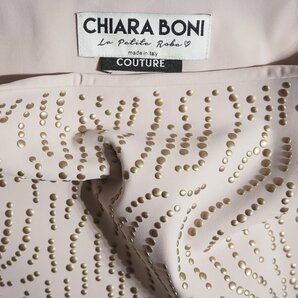 M0445H2 ▼CHIARA BONI キアラボーニ▼ スタッズ付き ナイロンストレッチ ノースリーブ フレアワンピース ピンク 40 / 伊勢丹 春夏の画像4