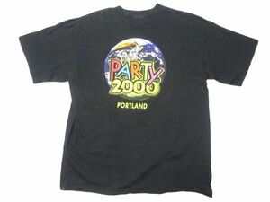 ★90's♪USA製 ANDAZIA★PARTY 2000 TシャツXL/黒パーティー2000オールドメンズヴィンテージビンテージ90年代ロックTシャツ