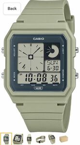 CASIO standard analogue digital panel watch LF-20W-3A light moss green abroad model