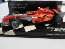 スパイカーMF1レーシング　M16　トヨタ　クリスチャン・アルバース　2006【PMA　1/43　ミニチャンプス　F1ミニカー】_画像6