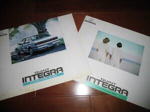  Integra simple catalog 2 pcs. set 4 -door sedan &3 door / 5-door [ Showa era 62 year catalog only ]