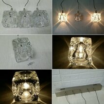 キシマ ペンダントライト 3灯 ガラスキューブ PENDANT LIGHT インテリア照明 30582604 2003年製_画像5