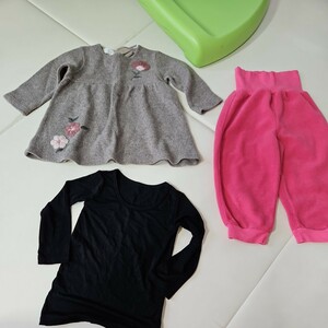 90cm　ZARAザラワンピース　フリースボトムス　ユニクロヒートテック　ベビー服子供服まとめ売り