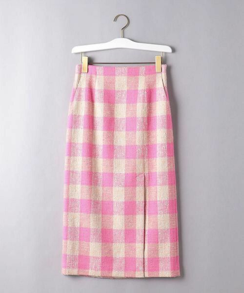 ＜UNITED ARROWS＞BONOTTO ギンガムチェック スカート 34 ピンク