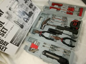 g_t F473 岸田産業 ホリデーツールセット 工具まとめて 工具セット 日曜大工 DIY 家庭用 ケース付き ハンドツール 手工具 【現状品】