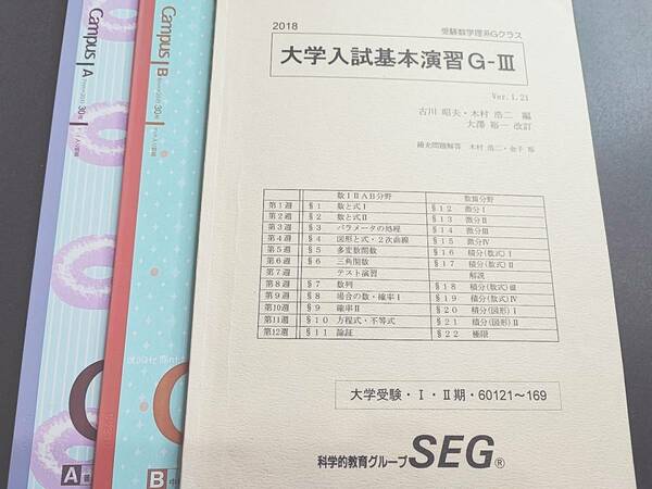 SEG　大学入試基本演習G-Ⅲ　テキスト・ノートフルセット　数学講座　河合塾　駿台　鉄緑会　Z会　東進 　SEG