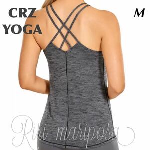 [CRZ YOGA]. black * tank top M size Jim yoga tanker yoga wear tops ZUMBA ballet Dance 