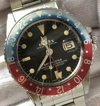 ROLEX 純正品 裏赤 GMTマスター ペプシ インサート ベゼルディスク MK3 希少 1675 16750 グラデーション ゴースト 退色 ロレックス_画像9