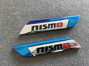 日産 nismo カーステッカー プレート 金属製 車用デカール エンブレム フェンダーバッジ シール 送料無料 2枚セット 220番