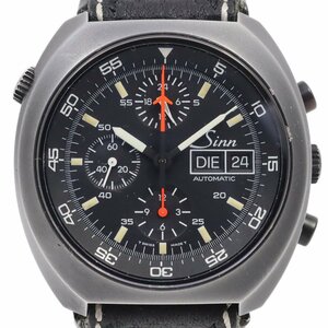 Sinn Gin Space chronograph self-winding watch men's wristwatch black after market belt 142.BS[... pawnshop ]