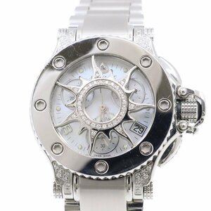 aqua noutik Princess Koo da chronograph quartz lady's wristwatch with diamond shell face for exchange g lid attaching [... pawnshop ]