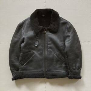 MEN'S ROBO black sheepskin original leather B3 flight jacket mouton M