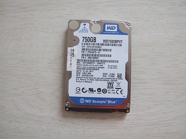 WESTERN DIGITAL WD7500BPVT (750GB 9.5mm) オークション比較 - 価格.com