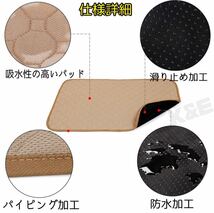 【新品】ペット用おしっこ吸水マット　2枚セット　50×40㎝　ベージュ　犬猫用品　防水　トイレシート　繰り返し洗える 多用途　敷きマット_画像3