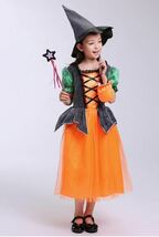 ★新品★送料無料★Yolaird ハロウィン 仮装 子供 女の子 キッズ服 ワンピースドレス カチューシャ レース チュチュドレス 誕生日_画像4