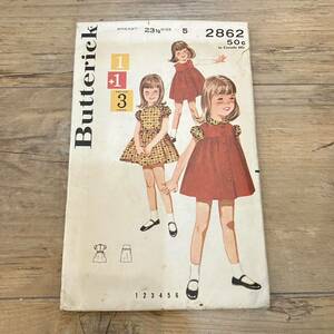 230727 подлинная вещь America импорт Vintage выкройки BUTTERRICK[2862] иностранная книга кройка и шитье оригинал большой бумага 70s80s retro мода ребенок одежда 