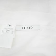 美品 FOXEY フォクシー リネン100% フロントジップ ノースリーブ襟付きAラインワンピース 裏地あり レディース 白 ホワイト サイズ38*EC358_画像6