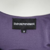 美品 EMPORIO ARMANI エンポリオアルマーニ シルク デザインビジュー チュールフレアワンピース 裏地あり レディース 紫 サイズ38*EC361_画像6