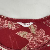 美品 INGEBORG インゲボルグ 上下セットアップ 花柄 半袖ブラウスカットソー ロングスカート レディース 赤 レッド サイズM*EC393_画像8