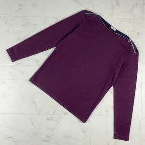 美品 Scye サイ 襟ジップ 長袖カットソー レディース トップス 紫 パープル サイズ38*EC467