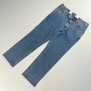 新品未使用 Wrangler ラングラー エイジング加工 ワイドデニムパンツ ジーンズ ボトムス メンズ ライトブルー サイズ32*FC79