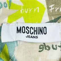 新品未使用 MOSCHINO JEANS モスキーノ ジーンズ 総柄アメリカンスリーブシャツブラウス トップス レディース 白 ホワイト サイズ40*FC739_画像6