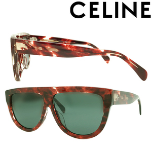 【中古】【ほぼ新品】 CELINE サングラス ブランド セリーヌ グリーン R-CL40001F-54N