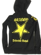 SLANGY DEFECTIVE ROYAL STAR ZIP HOODIE BLACK SVART スランジ－ スター パーカー スバート 悪羅悪羅 オラオラ系 黒 M pbw daftevil_画像2