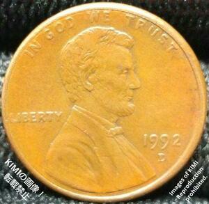 1セント硬貨 1992 D アメリカ リンカーン 1ペニー 貨幣芸術 Coin #KIMIcoins #KIMIの商品 1 Cent Lincoln 1Penny United States coin 1992