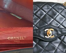 美品 希少 シール 有 1円 CHANEL シャネル パリ限定 ミニ マトラッセ Wフラップ チェーン ショルダーバッグ ターンロック ブラック C515_画像9