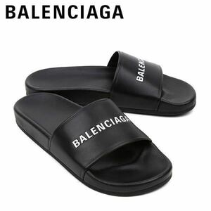 ★送料無料★定価68,200円★新品★BALENCIAGA(バレンシアガ)/サイズ40(25～25.5㎝)/ロゴ/シャワーサンダル/ビーチサンダル/黒/ベナッシ