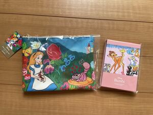 * unused new goods 2 point set! Disney reissue art plan * Alice pouch & Bambi memo pad * sum total 2,145 jpy postage 185 jpy *