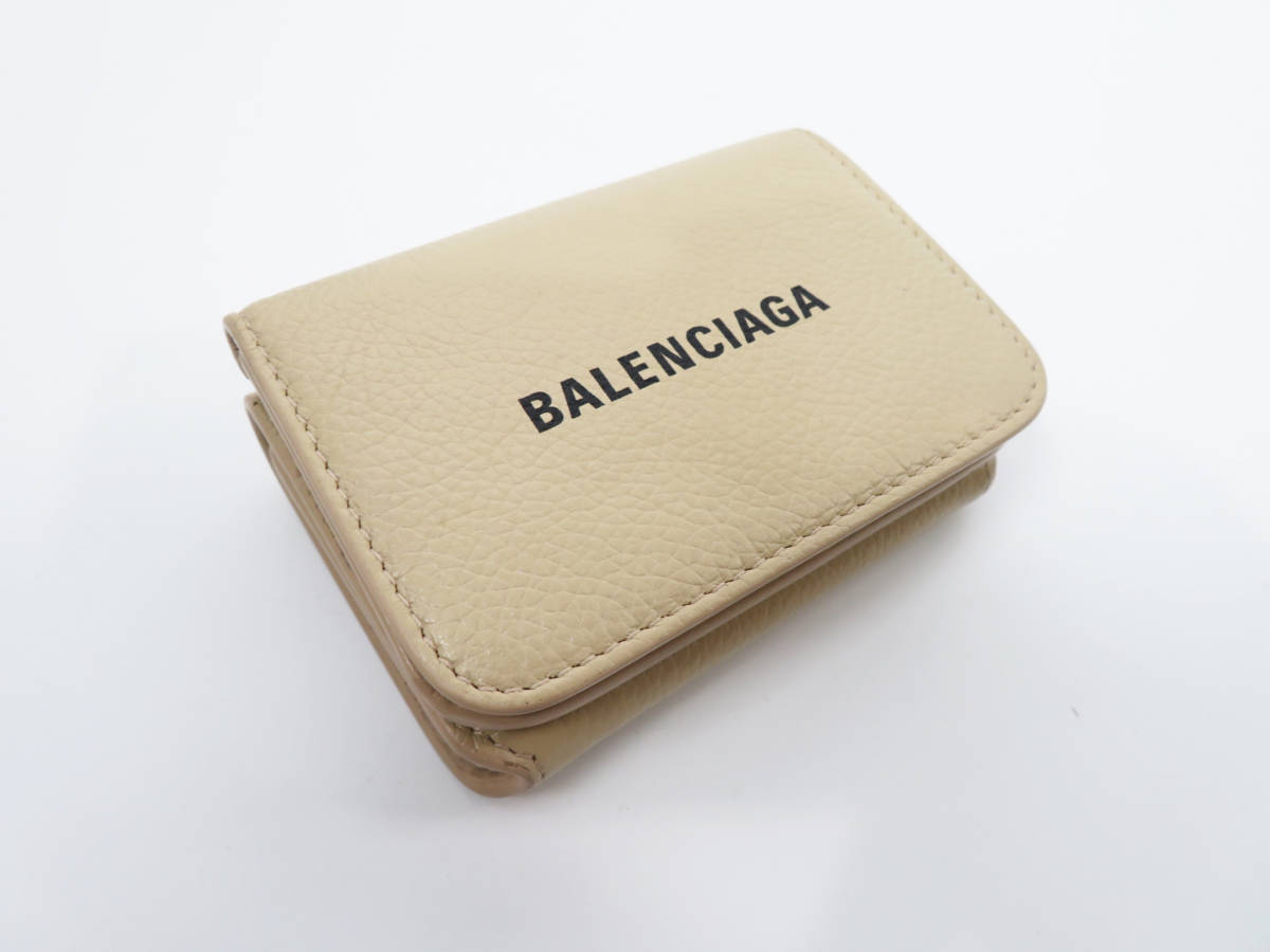 7549 美品 BALENCIAGA バレンシアガ CASH キャッシュ 本革 レザー 三