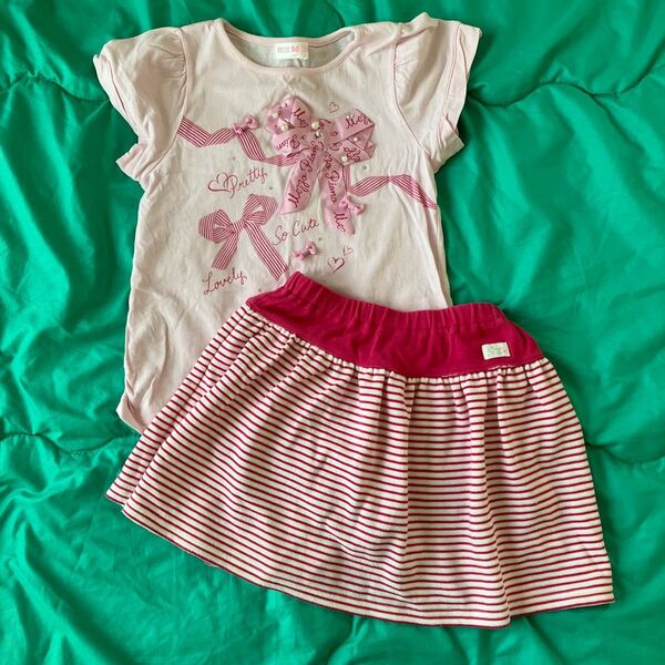 メゾピアノ Tシャツ&スカート セットアップ