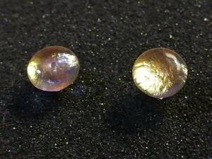 [ dichroic glass * earrings Gold color ] unused new goods 