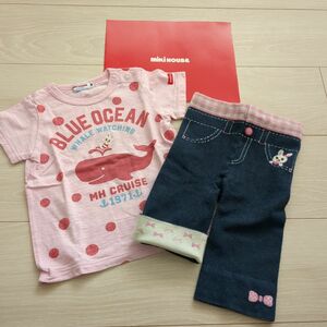 6.ミキハウス Tシャツ80cm パンツ90cm 2着セット