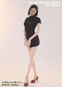 *Jiaou Doll*1/6 side slit Short China dress A (Black)J023X-03A 6889