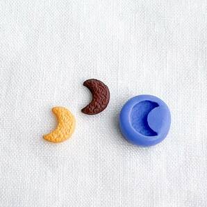 410 ムーンクッキー型 月 ビスケット スイーツ ミニチュア 樹脂粘土 お菓子 ブルーミックス シリコン モールド ハンドメイド 焼菓子の画像1