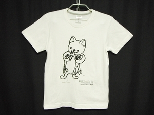 【J91】送料無料★良品★CUNE キューン 半袖Tシャツ Sサイズ CUNE cheap edition 猫 ねこ ネコ 魚 サンマ