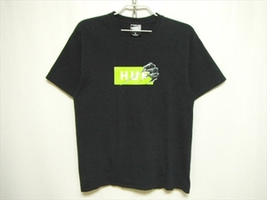 【J209】送料無料★良品★HUF×GODZILLA ハフ ゴジラ 半袖Tシャツ BAR LOGO S/S TEE Mサイズ ロゴプリント コラボ ストリート スケーター