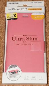 ★ Новый ★ Elecom iPhone X/XS Кожаная крышка Ultra Slim Magnet Snap Pink