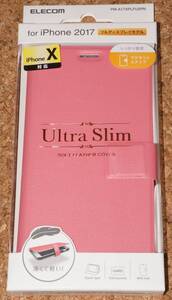 ★ Новый ★ Elecom iPhone X/XS Кожаная крышка Ultra Slim Magnet Snap Pink